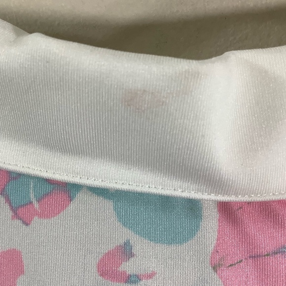 Adidas White Floral Short Sleeve Polo Resor Sleeveless - Picture 7 of 7